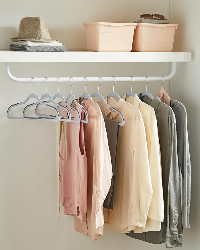 SONGMICS Clothes Hangers, Space-Saving, Light Gray and Dark Gray UCRP30G - Image 3