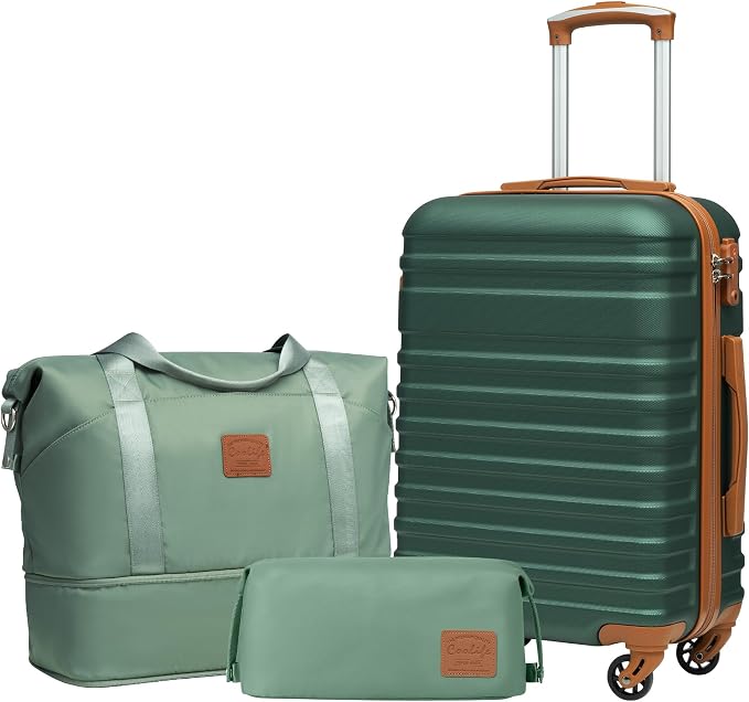 Coolife Suitcase Set 3 Piece Luggage Set Carry On Hardside Luggage by COOLIFE