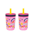 Zak Designs Kelso 15 oz Tumbler Set, (Starpower) Leak-Proof Screw-On Lid with Straw Made of Durable Plastic and Silicone, Perfect Cup Bundle for Kids (2pc Set) by ZakDesigns