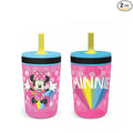 Zak Designs Disney Kelso Tumbler 15 oz Set (Minnie Mouse) Leak-Proof Screw-On Lid with Straw, Made of Durable Plastic and Silicone, Perfect Bundle for Kids by ZakDesigns