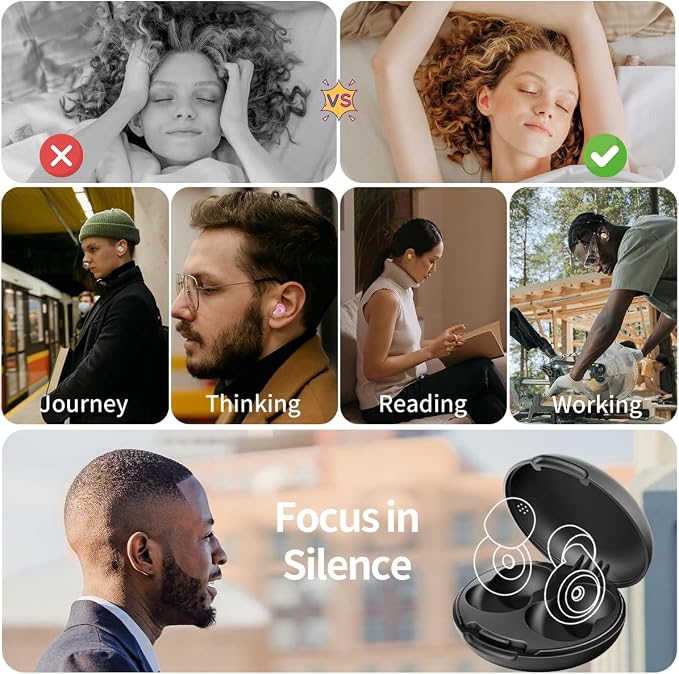 Ear Plugs for Sleeping Reusable Earplugs for Concerts Noise Cancelling Soft - Image 7