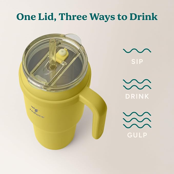 Reduce 40 oz Stainless Steel Tumbler with Handle - Dual-Wall Vacuum Insulated Travel Mug, Sweat-Proof Lid & Reusable Straw - Keeps Drinks Cold for 24 Hrs, Fits Cupholders, Dishwasher Safe -Pina Colada - Image 5