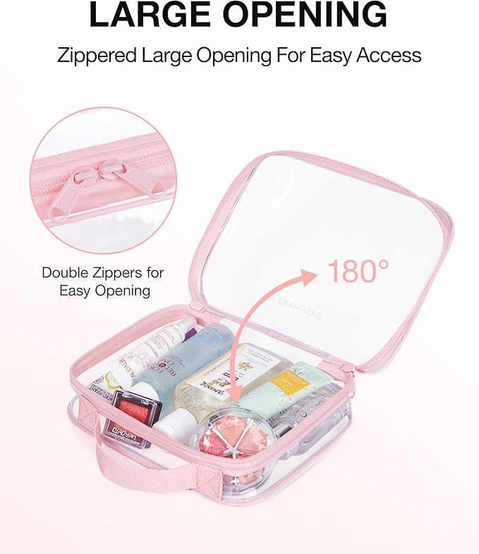 BAGSMART Clear Toiletry Bag, TSA Approved Travel Toiletry Bag Carry On Travel - Image 3