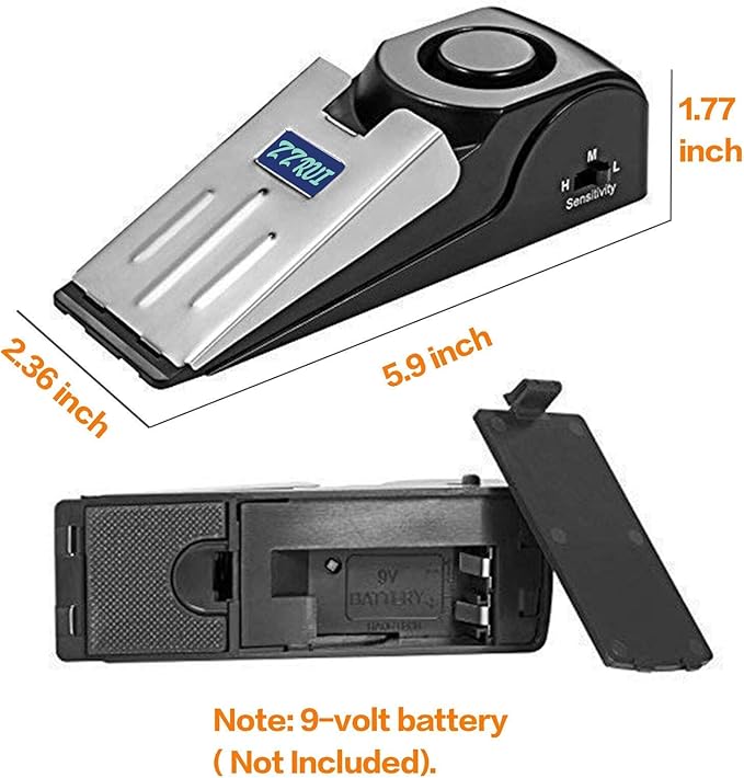 ZZRUI Door Stop Alarm with 120dB Siren, 4 Pack Portable Security Door Stopper - Image 5