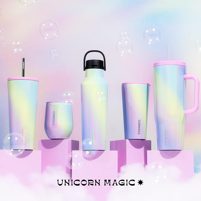 Corkcicle Stemless Wine Tumbler - Keeps Drinks Cold for 6 Hours - Triple-Insulated Stainless Steel - Non-Slip Base - Summer Drinkware Gift - Keeps Drinks Ice Cold - 12 oz - Rainbow Unicorn - Image 8