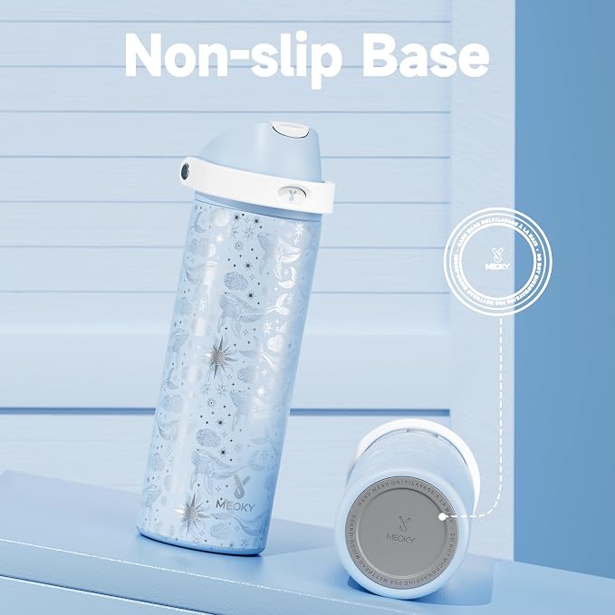 24 oz Insulated Water Bottle with Straw: Meoky Stainless Steel Metal Water Bottle with 2-in-1 Lid - Leak Proof, Cold for 24 Hours, Fits in Car Cup Holder, BPA-Free for Gym Travel Sports, Blue Whale - Image 7