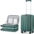 Hanke 20 Inch Carry On Luggage Aluminum Frame Front Opening Rolling Suitcase PC by Hanke
