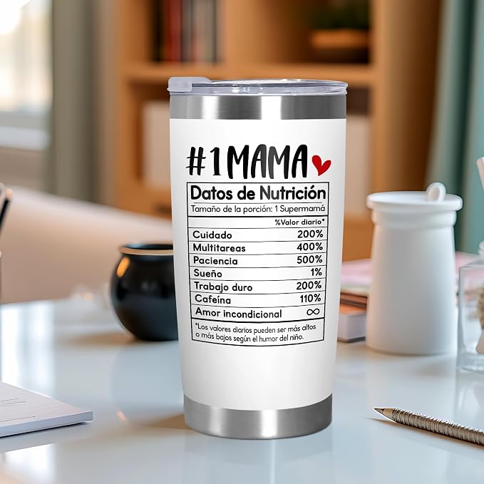 TEEZWONDER Birthday Gifts for Mom from Daughter Son - 20 oz Stainless Steel Tumbler with Lid - Mothers Day Birthday Gifts for Mom Mama Mother in Law Stepmom, Regalos para Mamá Tumblers for Women - Image 6
