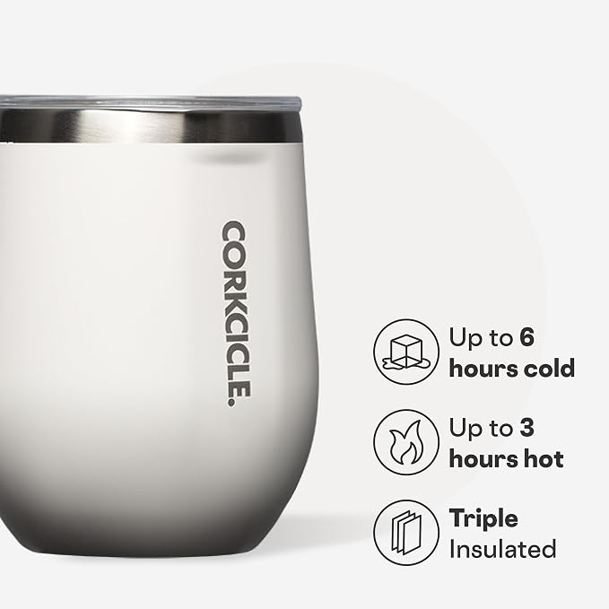 Corkcicle Stemless Wine Tumbler - Keeps Drinks Cold for 6 Hours - Triple-Insulated Stainless Steel - Non-Slip Base - Summer Drinkware Gift - Keeps Drinks Ice Cold - 12 oz - Oat Milk - Image 3