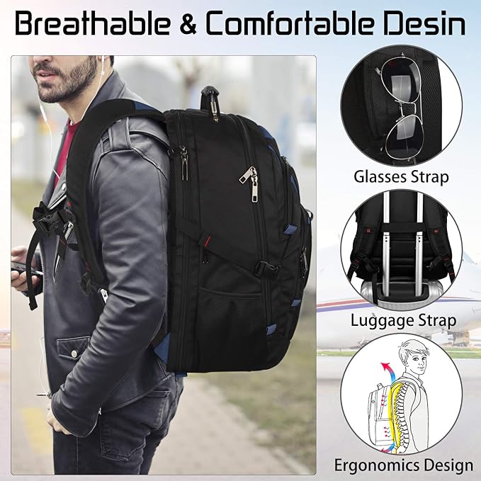 Mogplof 18.4 Laptop Backpack Men Women, 55L Extra Large Laptops Backpack - Image 4