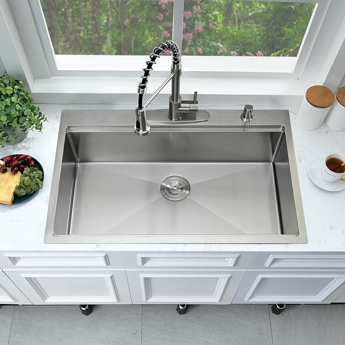 33x19 Drop In Kitchen Sink Workstation-Bokaiya Stainless Steel Kitchen Sinks - Image 2