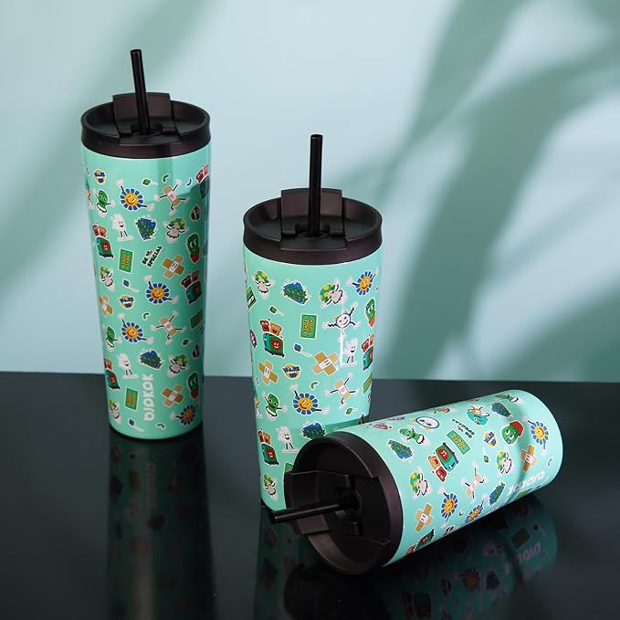 BJPKPK 34oz Skinny Tumbler With lid And Straw Stainless Steel Travel Coffee Mug Insulated Tumblers Cups,Spring Party Brown - Image 5