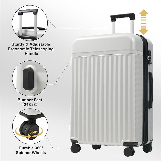 Merax Luggage Sets, Durable Hardshell 3 Piece Suitcase - Image 4