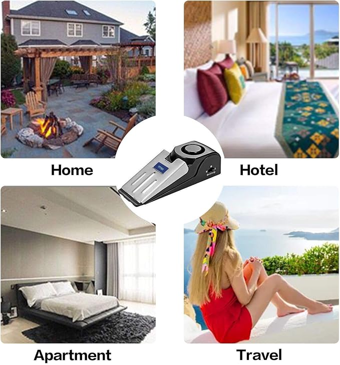 ZZRUI Door Stop Alarm with 120dB Siren, Portable Wedge Door Stopper Security - Image 6