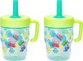 Zak Designs Peppa Pig Capri Toddler Tumbler For Travel or At Home, 10oz 2-Pack Durable Plastic Sippy Cups With Handle and Leak-Proof Design are Perfect For Kids (Peppa and George) by ZakDesigns