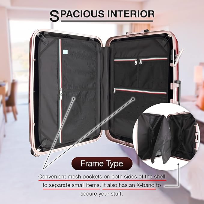 LEGEND WALKER Durable Aluminum Frame Hardside Luggage, 5122-62-CB - Image 4
