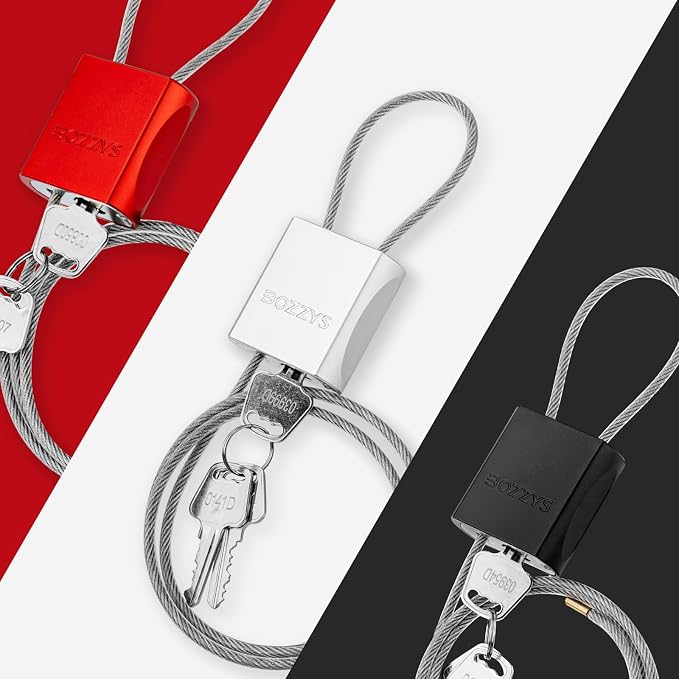 Adjustable Cable Padlock with 3 Keys | 1.15ft L x 1/6in D Aluminum Steel Cable - Image 6