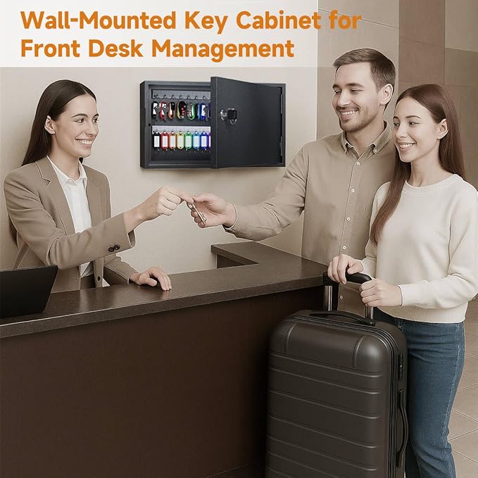 WeHere Key Lock Box for 60 Keys, Wall Mount Key Cabinet - Image 4