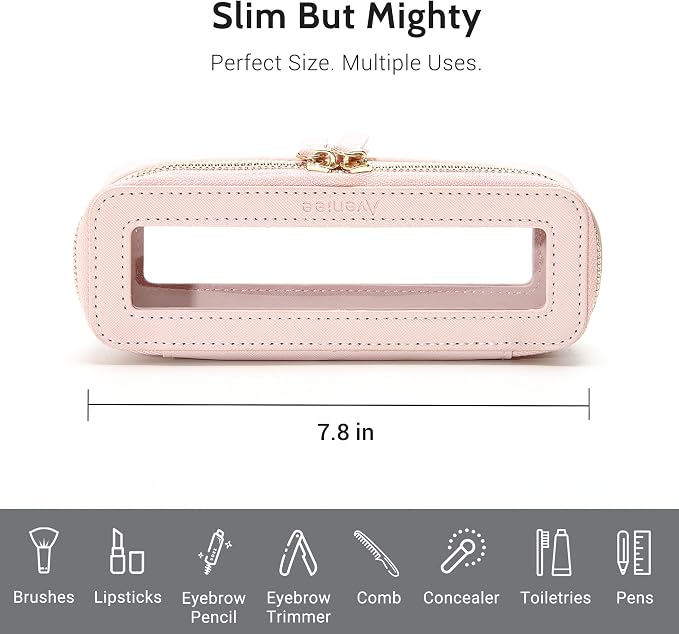 Aveniee Clear Makeup Brush Bag, Slim Cosmetic Brush Holder, small Toiletry Bag - Image 4