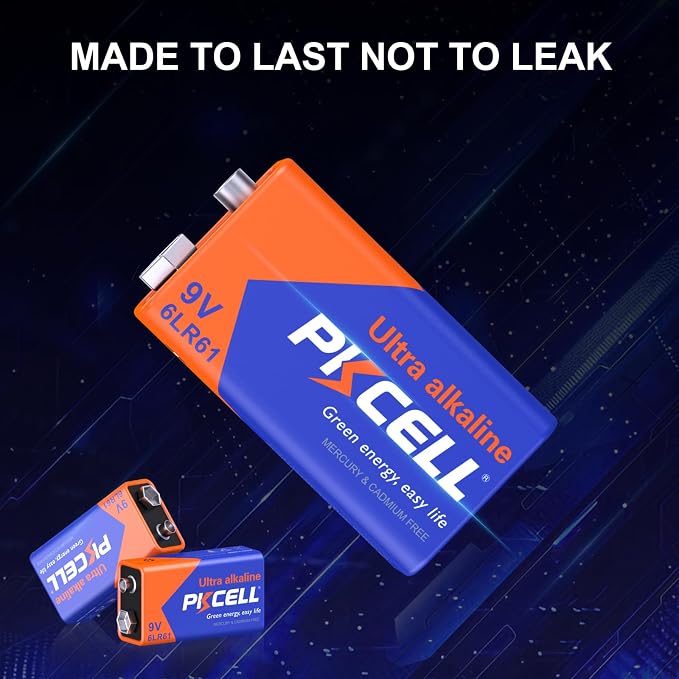 PKCELL 9V Battery Carbon Zinc for Smoke Detectors 6F22 Battery, 10-Year Shelf - Image 7