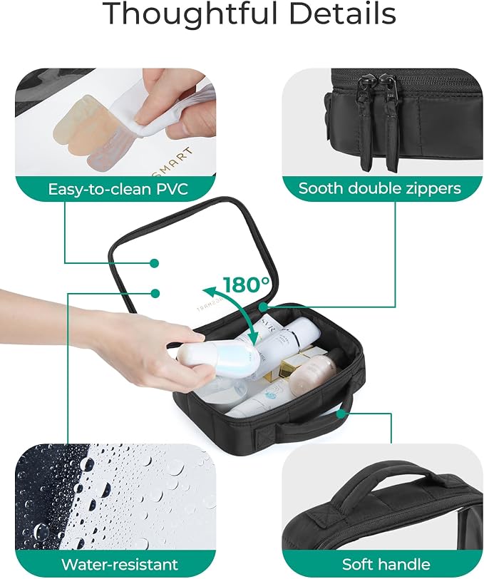 BAGSMART 2 Pack Clear Toiletry Bag, Puffy Edges TSA-Approved Travel Toiletry Bag - Image 4