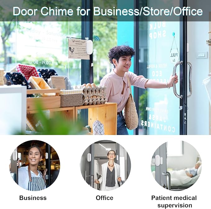 SanJie Door Chime, Wireless Door Chimes When Door Open Entry - Image 4