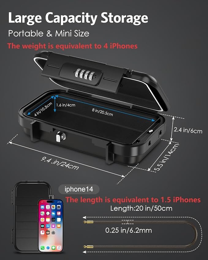 AMIR Portable Safe Box, Combination Security Case LockBox - Image 6