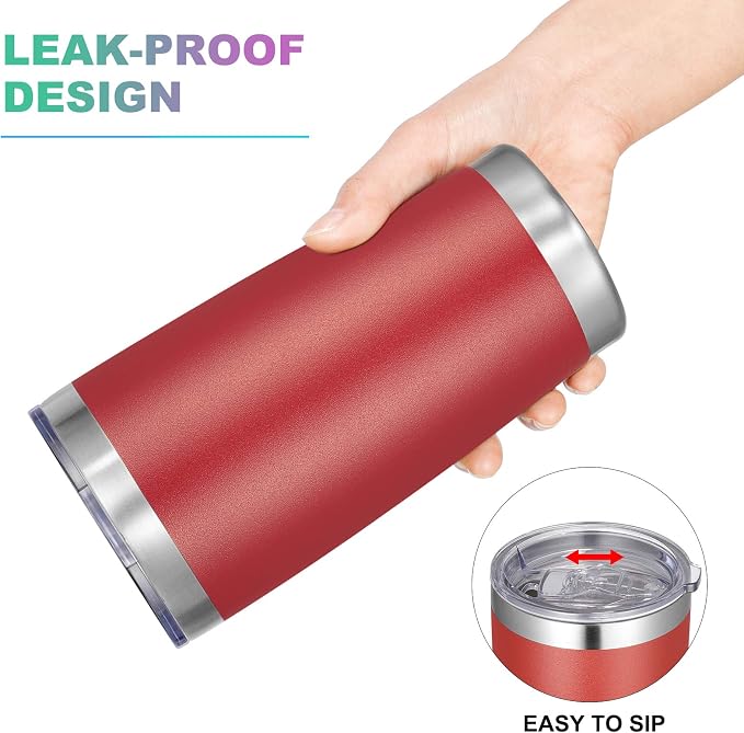 VEGOND 20oz Tumbler with Lid and Straw Stainless Steel Tumbler Cup Vacuum - Image 3