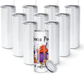 AGH 10 Pack Sublimation Tumblers Blank 20 OZ Straight Skinny Tumbler with Straw, Stainless Steel Double Layer Insulated Mug, Individually Box, Travel Tumblers by AGoodHopeforYou