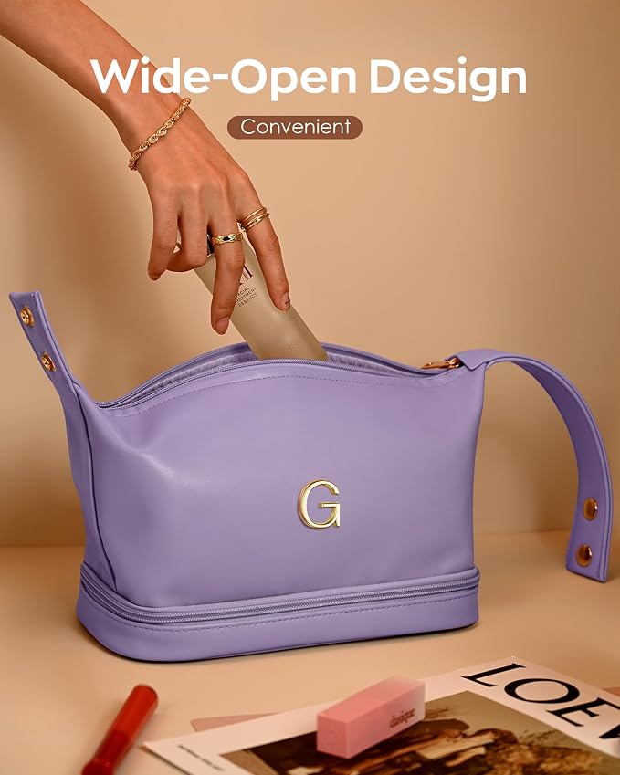 Gifts for Friends Female Mom, Letter Makeup Bag, Personalized Double Layer - Image 4