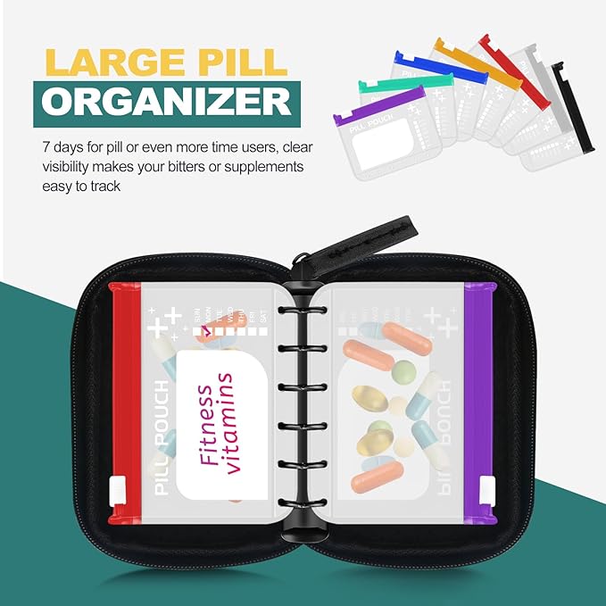 A7-L Water-Proof Pill Pouch Set， Large Pill Organizer, BPA Free, A7-L Pill - Image 5