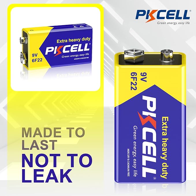 9V 6F22 Batteries High-Power Batteries Long Battery Life 9 Volt Carbon - Image 5
