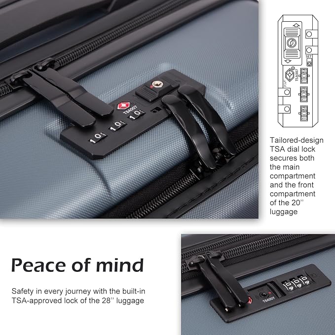 Coolife Carry-On Luggage, 20-inch Lightweight Hardshell, Airline-Certified - Image 4