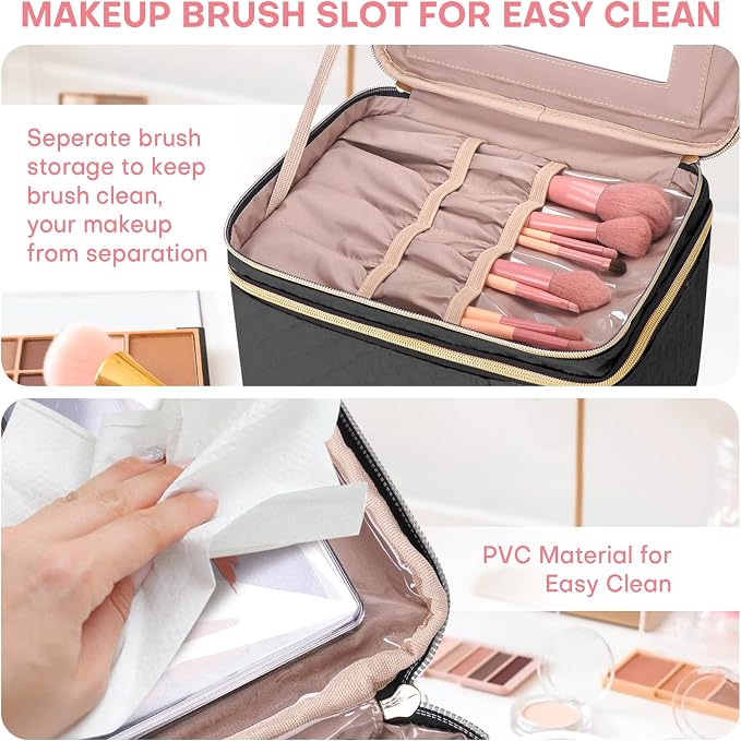 Double Layer Travel Makeup Bag Women, Cosmetic Organizer Case, Travel - Image 8