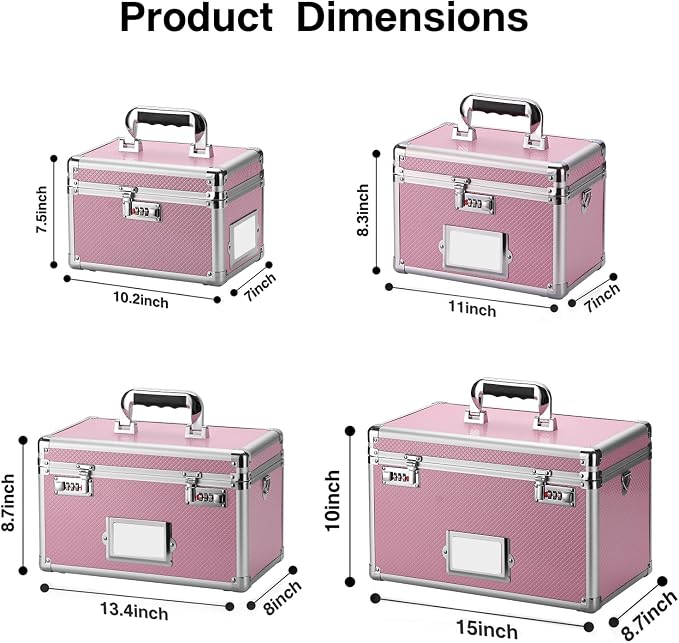 15 x 8.7 x 10 Inch Lockable Storage Box - Image 5