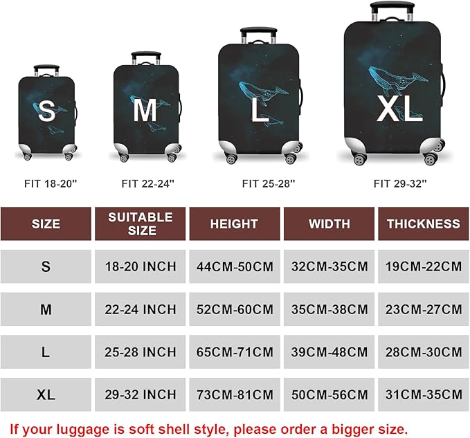 WUJIAONIAO Travel Luggage Cover Spandex Suitcase Protector Washable Baggage - Image 5