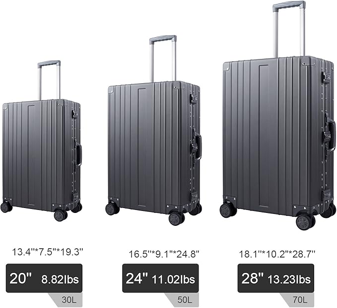TRAVELKING All Aluminum Carry On Luggage Zipperless Hard Shell Luggage Case - Image 6