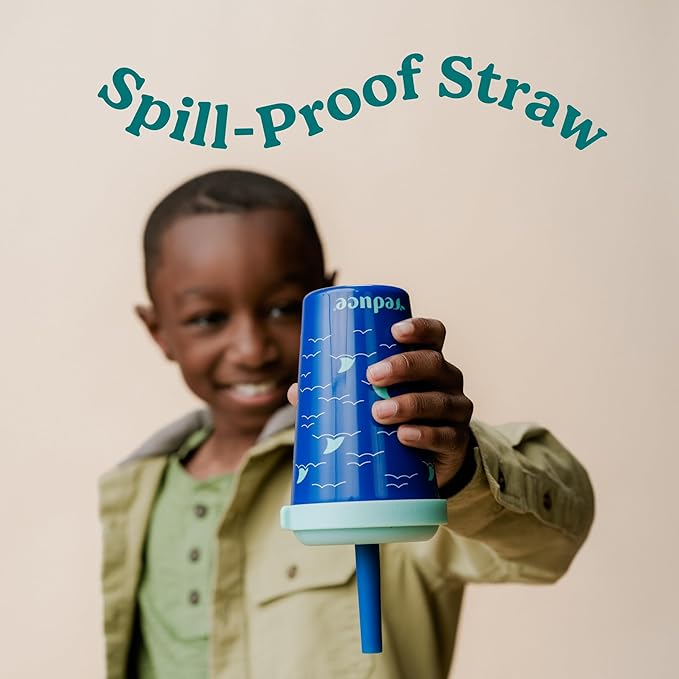 REDUCE GoGo's Kids Portable Tumbler Cups with Lids and Spill-Proof Straws - 10 Pack of Stackable 12 oz Tumblers with Twist-On Lids - Easy Storage, Dishwasher Safe - Club House - Image 5