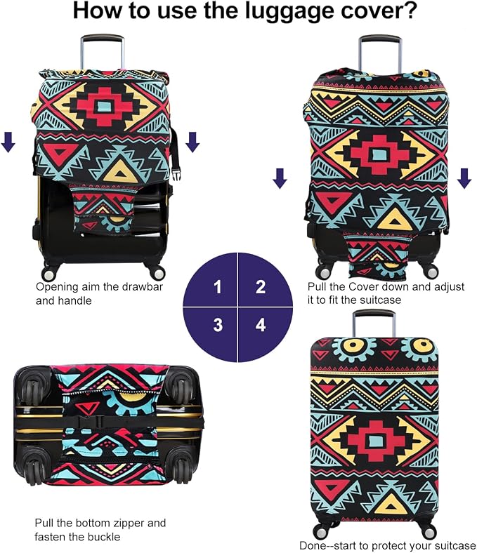 7-Mi Travel Luggage Cover Elastic Sleeve 19"-20" Anti-Scratch Suitcase - Image 3