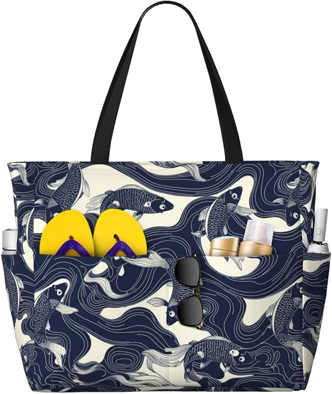 Beach Bag for Women Beach Tote Bag Waterproof Sandproof Large Bags by NLZI