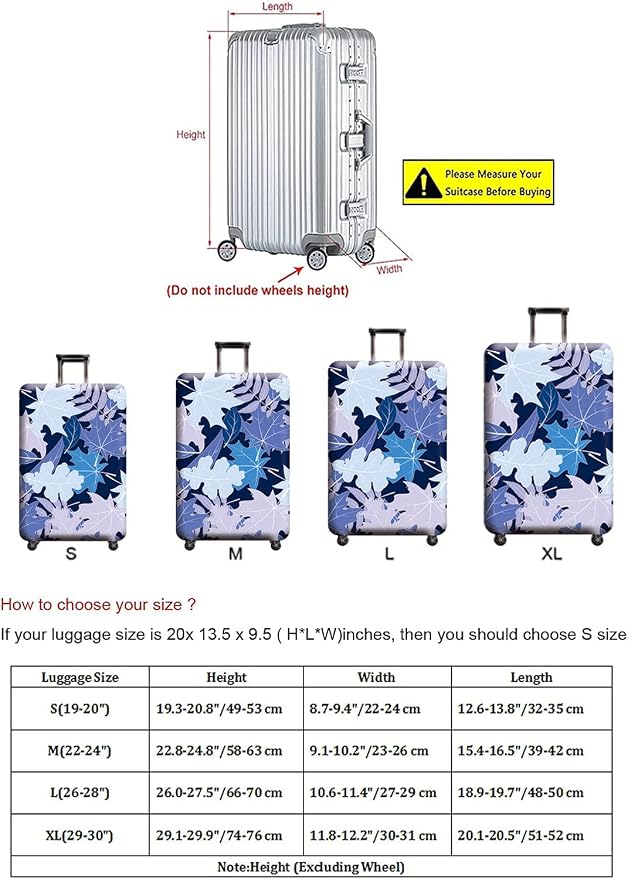 Travel Luggage Cover, Suitcase Protector Bag Fits 22-24 Inch Luggage Bluemaple - Image 5
