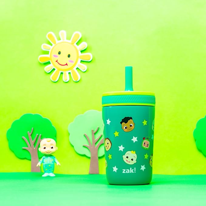 Zak Designs CoComelon Kelso Toddler Cups For Travel or At Home, 12oz Vacuum Insulated Stainless Steel Sippy Cup With Leak-Proof Design is Perfect For Kids (JJ, Cody, Nina) - Image 10