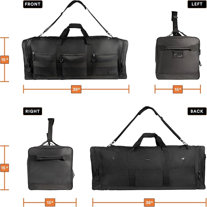 Fitdom 140L 38" Heavy Duty Extra Large Sports Equipment Duffle Bag - Image 2