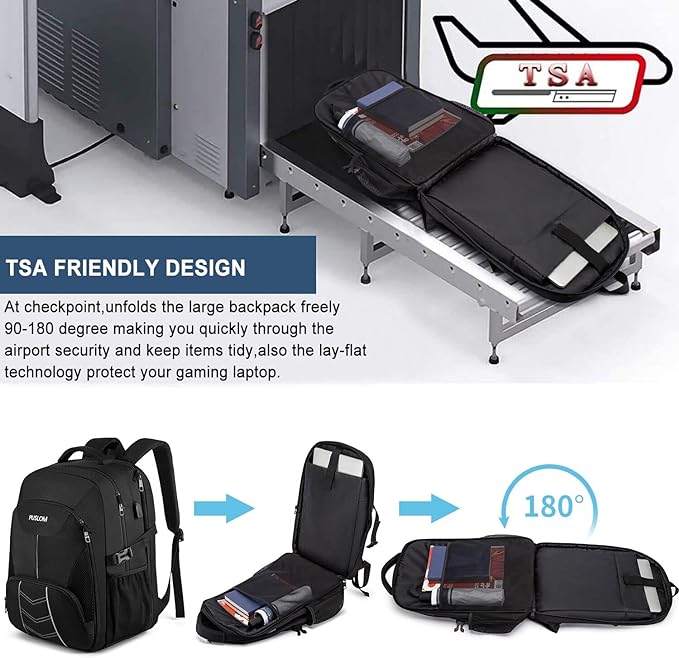 Extra Large Backpack for Men 55L, 18.4Inch Travel Laptop Backpack - Image 5