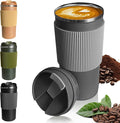 YINBAOGE Upgraded Insulated Travel Coffee Mug, Spill Proof & Leak Proof, Portable Camping Stainless Steel Tumbler, Reusable Thermal Coffee Cup with Lid for Hot & Cold Drinks(4th-Gray, 15OZ) by YINBAOGE