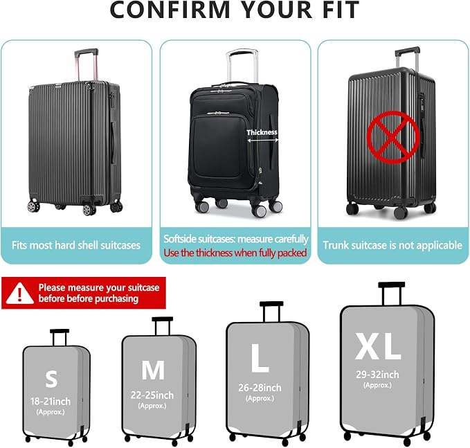 Travelkin Luggage Covers For Suitcase Tsa Approved, Suitcase Cover Protector - Image 2