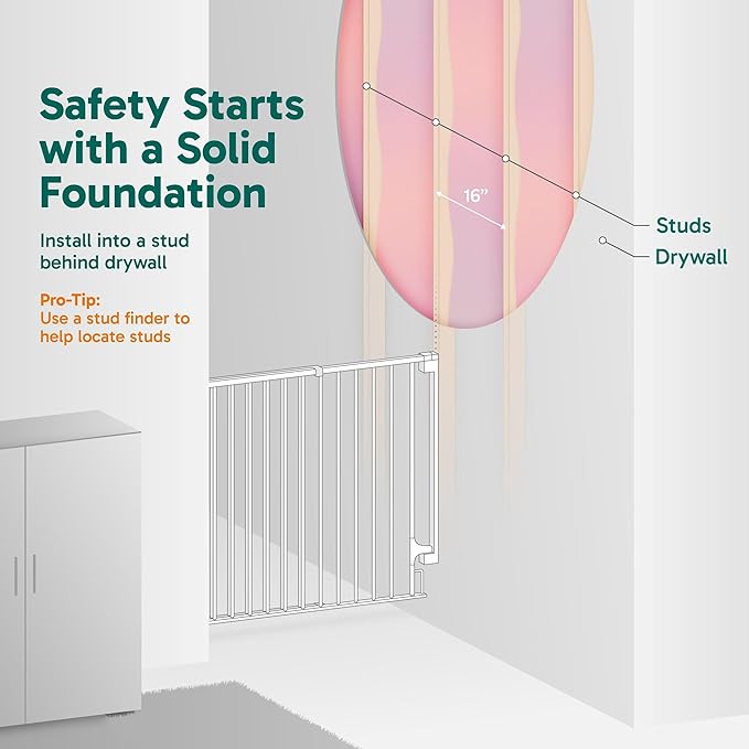 Cumbor 34" Extra Tall No Bottom Bar Baby Gate - Image 7