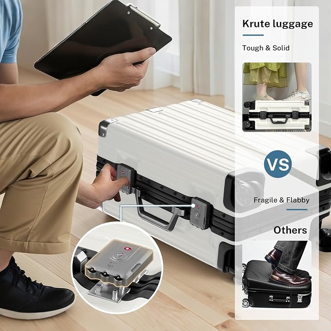Krute Large Luggage 28 inch Zipperles Suitcase - Image 5
