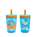 Zak Designs Blippi Kelso Toddler Cups For Travel or At Home, 15oz 2-Pack Durable Plastic Sippy Cups With Leak-Proof Design is Perfect For Kids (Blippi) by ZakDesigns