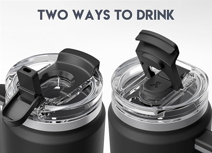 Meoky 40 oz Tumbler with Handle and Straw, Insulated Tumbler with Lid and Straw, Stainless Steel Travel Mug, Keeps Cold for 34 Hours, 100% Leak Proof, Fits in Car Cup Holder (Night) - Image 6